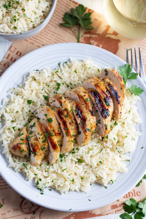 Lemon Chicken or Grilled Chicken Over Rice