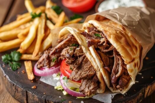 Lamb or Chicken Gyro with Fries