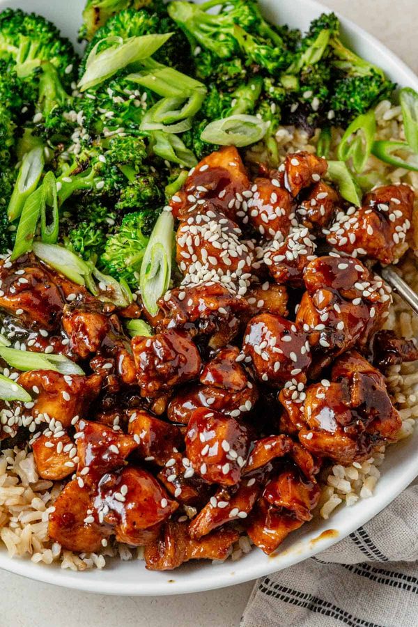 Honey Garlic or Fajita Chicken Over Rice