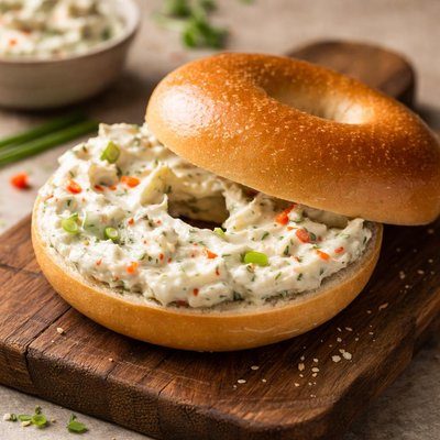 Bagel with Veggie Cream Cheese