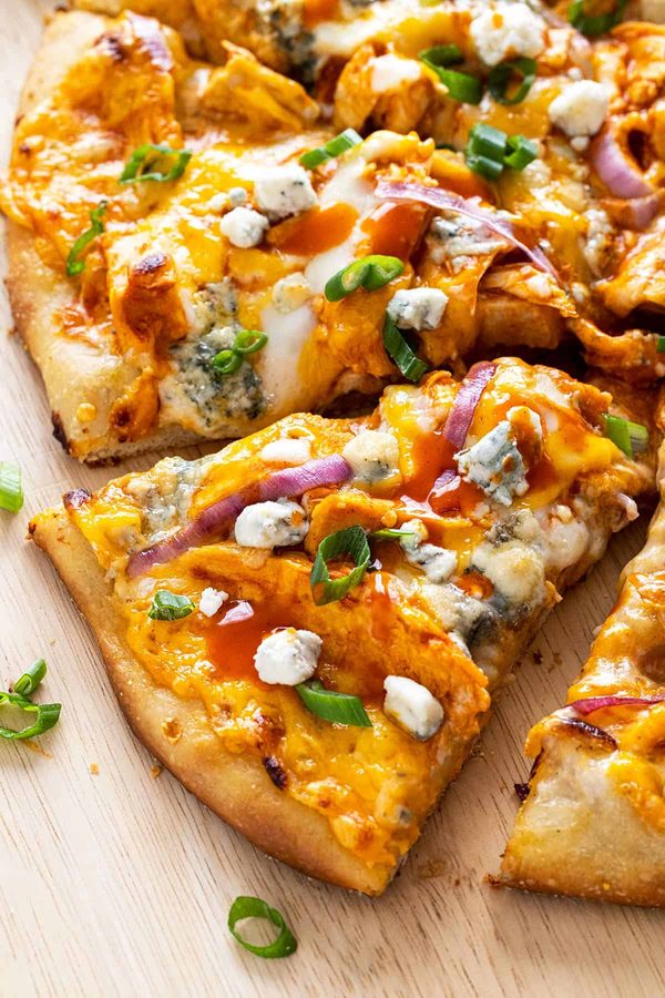 Buffalo chicken pizza slice