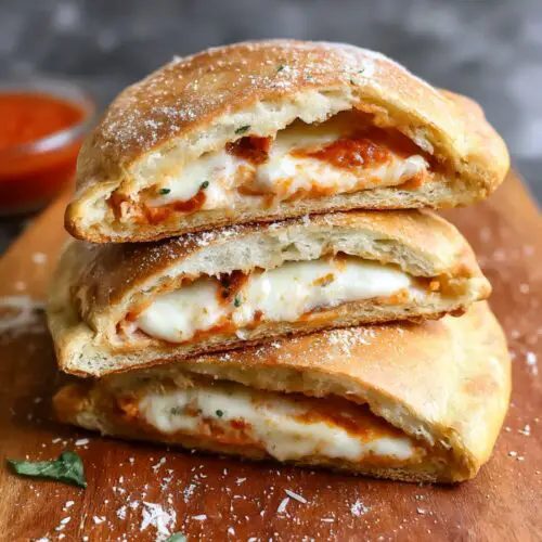 Cheese calzone cut open