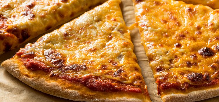Plain cheese pizza slice