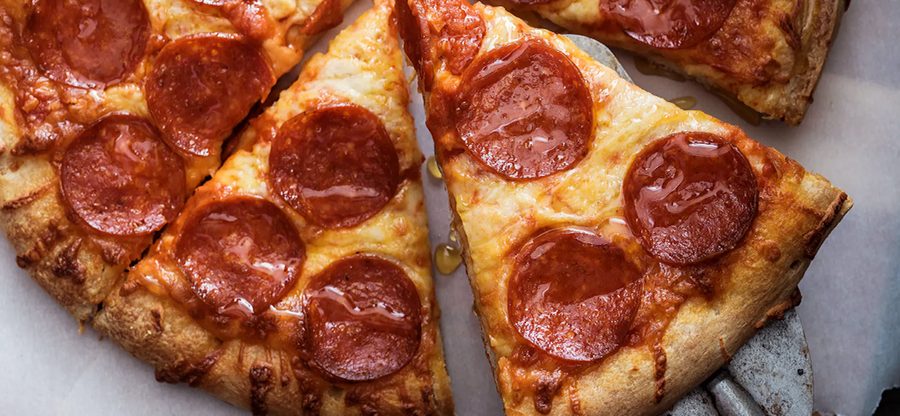 Pepperoni pizza slice